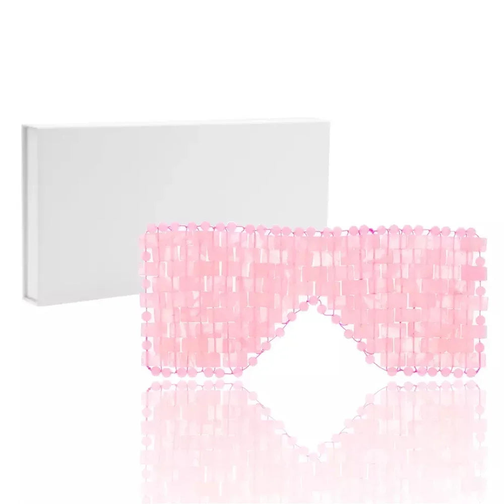 Natural Rose Quartz Eye Mask Massager Jade Relax Sleep Massage Tools Care Stone Face Cooling Sleep Mask