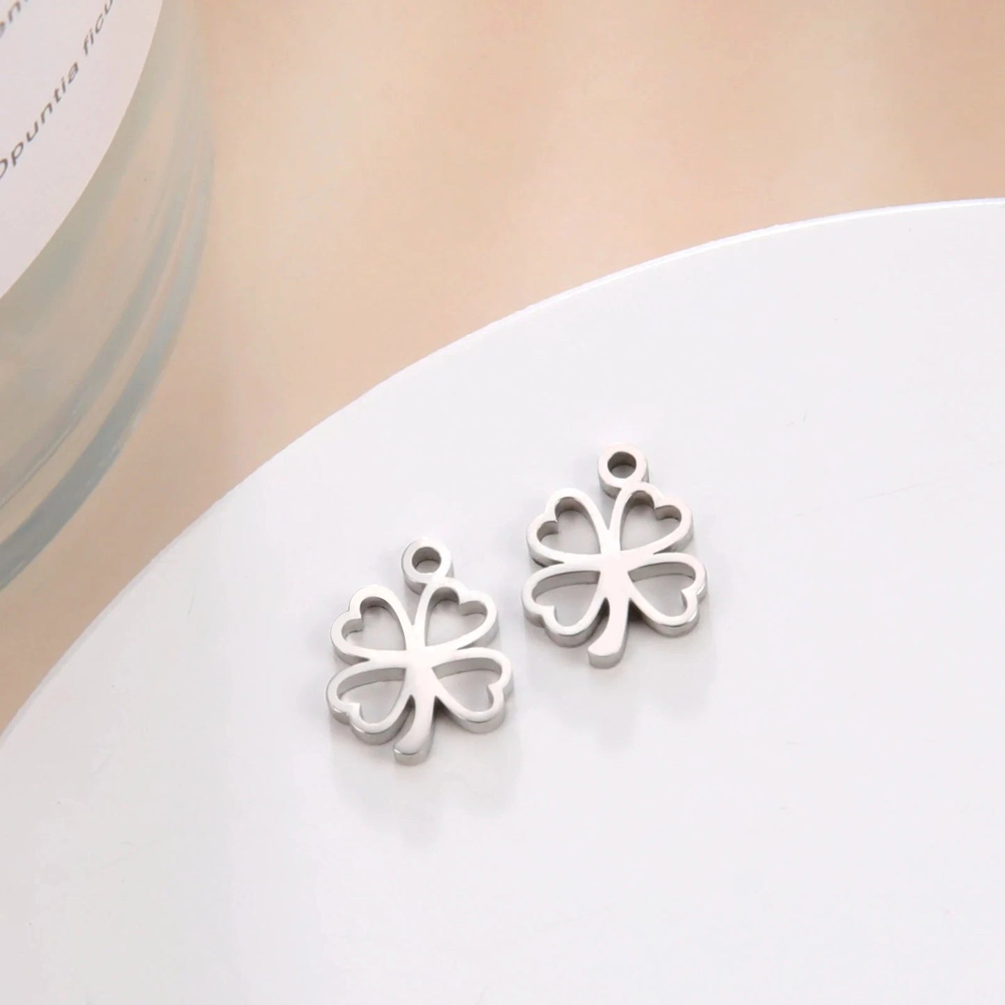 EUEAVAN 5pcs Stainless Steel Charms for Jewelry Making Leaves Lotus Flower Star Pendant Mini Charm Necklace Bracelet DIY Gifts