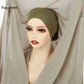 Chiffon Instant Hijab With Bulit-in Magnets Muslim Woman Hijab Solid Color Easy To Wear Shawl Wrap With Undercap Famme Headscarf