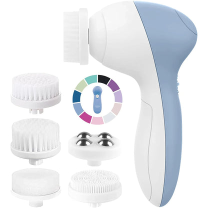 Electric 5-in-1 Facial Cleansing Brush, Multi-functional Rotating Massage Pore Cleansing Beauty Device Pore Cleaner