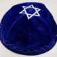 VELVET JEWISH YARMULKE KIPPAH WITH STAR EMBROIDERED