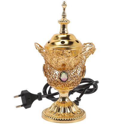 Incense Burner Electric Home Decor Censer Metal Aromatherapy Stove Middle Eastern Style Living Room Table Desk Furnishing decor
