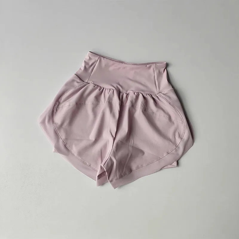 Women's Summer Running Sports Shorts Fitness Yoga Shorts Quick Drying Outdoor 2 in 1 Tennis Casual Training Shorts