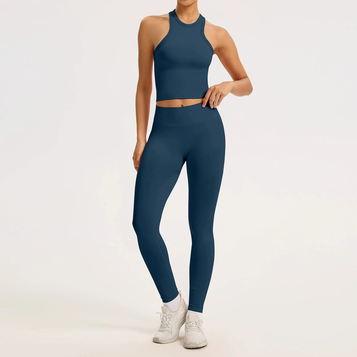 2/3PCS Yoga Set Women Gym Long Sleeve Sports Suits Fitness Bra Crop Top Workout Clothes Female Solid Seamless Legging Sportswear