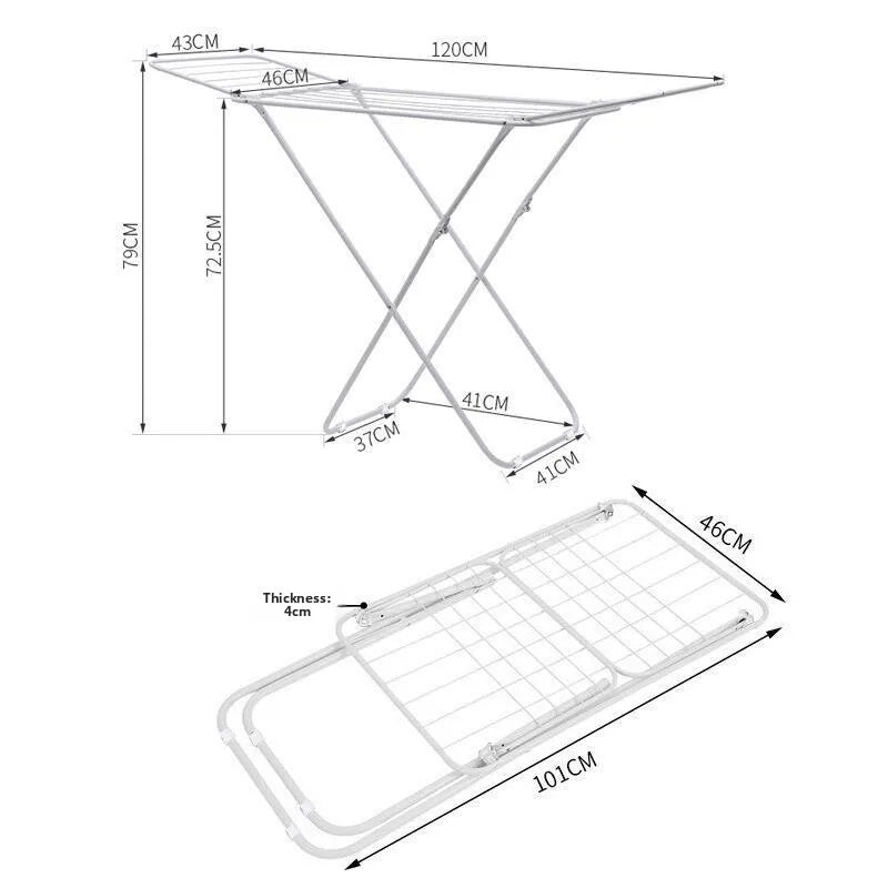 Simple Floor-Mounted Laundry Drying Rack Yangzi Footline Heater Balcony Stacking Easy-To-Use Clothes Drying Rack Home Use