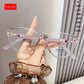 KLASSNUM Women Luxury Reading Glasses 2025 Trendy Cat Eye Frame Anti Blue Ray Eyepiece Magnifing Transparent Plus Lens +1.0-4.0