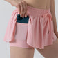 2 in 1 Flowy Sports Shorts Women Running Short Butterfly Tennis Skirt with Pockets Gym Yoga Athletic Biker Spandex Skirts Summer