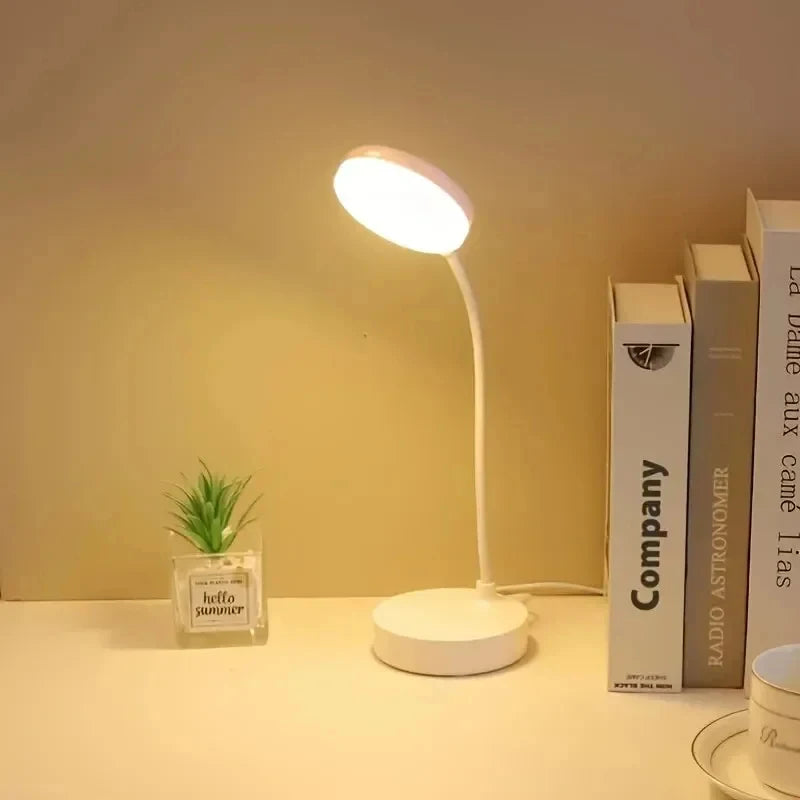 3-Level Dimmable Wireless LED Desk Lamp, Plug-in Powered Touch Control Table Lamp. Portable Night Light for Bedroom, Study Room,