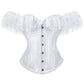 Lace Sleeves Off Shoulder Floral Overbust Corset Princess Elegant Corsets Victorian Women Sexy Bustier Showgirl Party Costume