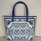 Italy Luxury Print Travel Shoulder Bag Floral Textured-Leather Shopper Tote large tote bag famous brand bag women girl handbag