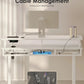 OffiGo Electric Standing Desk, 120 X 54cm Height Adjustable Desk with 3 Drawers, RGB LED Strip, White