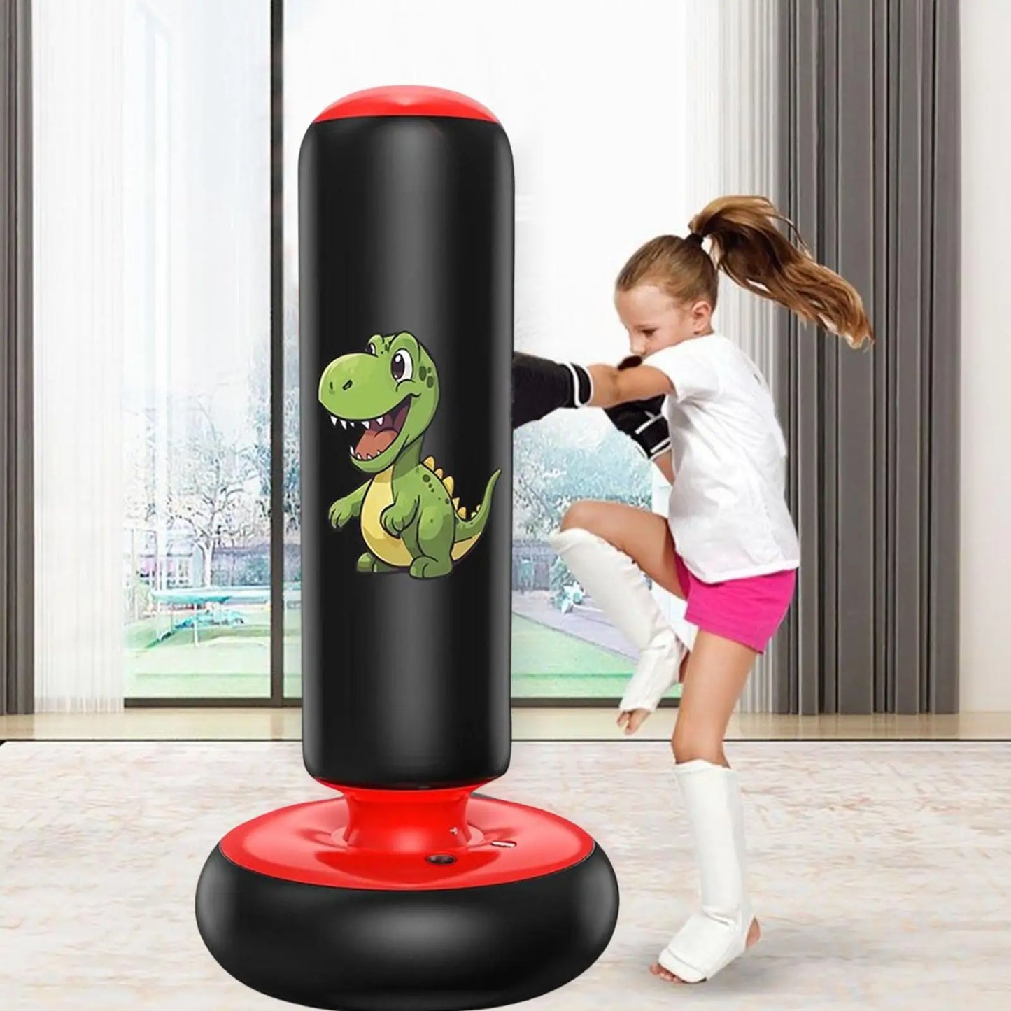 Inflatable Punching Bag Standing Thickened Stress Toys Kids Boxing Bag For Practice Karate For Teenager Boys Girls Karate MMA