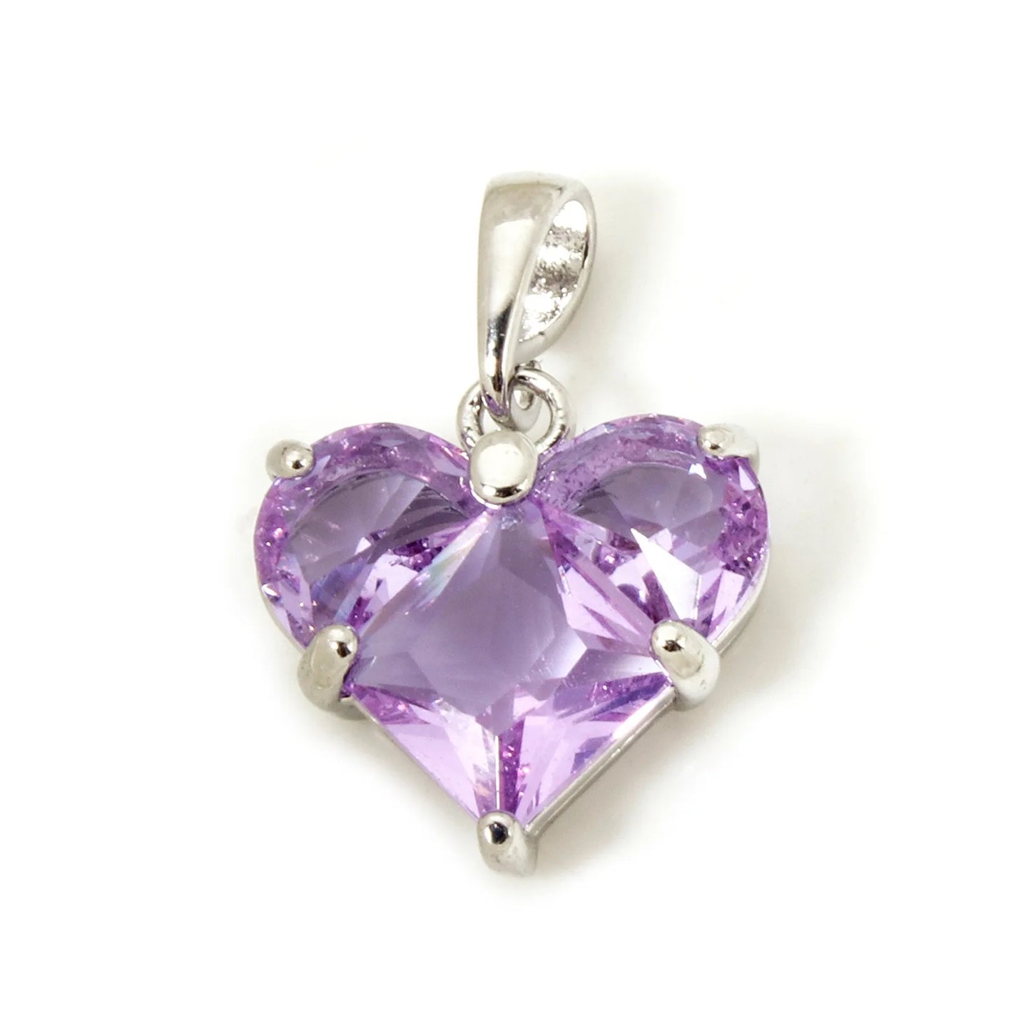 1 Piece Sweet Copper Valentine's Day Charms Gold Color Heart Cubic Zirconia Pendants For DIY Necklace Jewelry Making 20mm x 14mm