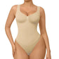 Guudia Ruched Breast Shapewear Bodysuit Wide Shoulder Strap Tummy Control Bodysuits V Neck Shaper Bodysuit Tank Top Bodysuit