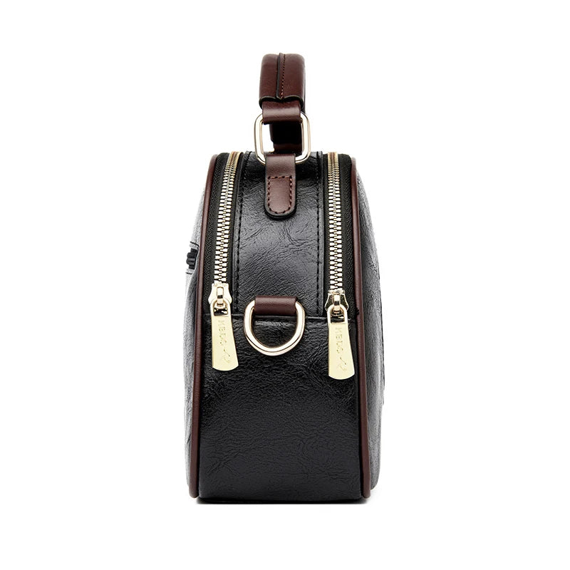 Vintage Handbag Women Shoulder Bag Luxurious Designer Round Bag High-quality Gift Embossed Printed Crossbody Purse for New Women