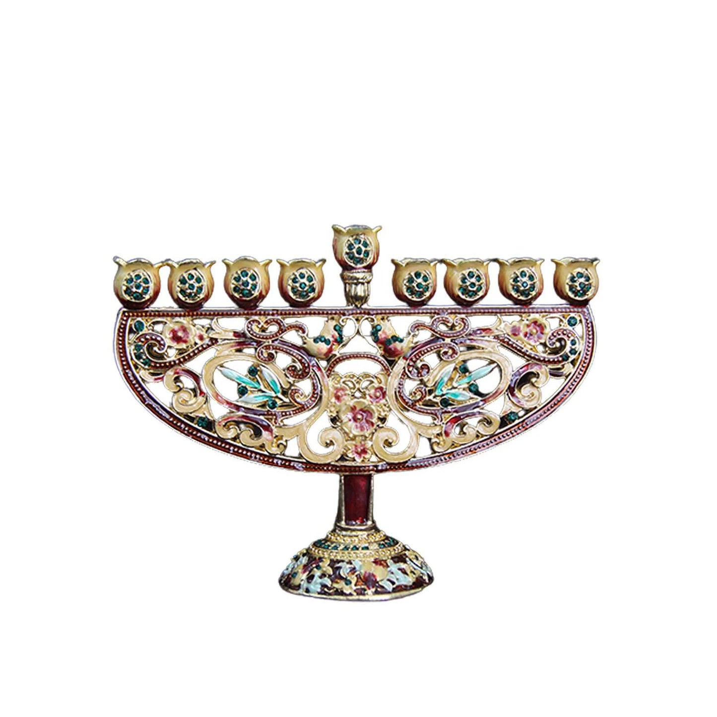 Metal Gold Candle Holder for Hanukkah Menorah 9 Branch Candelabrum Candle Stand Christmas Party Wedding Home Decor Candlesticks