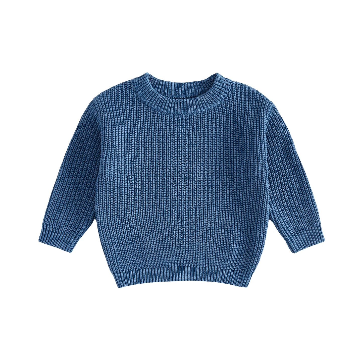 Suefunskry Newborn Baby Girl Boy Knitted Long Sleeve Autumn Winter Sweater Solid Loose Pullover Casual Tops Kids Clothes 0-5Y