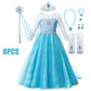 Anna Costume For Kids Girl Fancy Birthday Party Gown Princess Dress Carnival Party Children Clothing Full Printing Vestidos