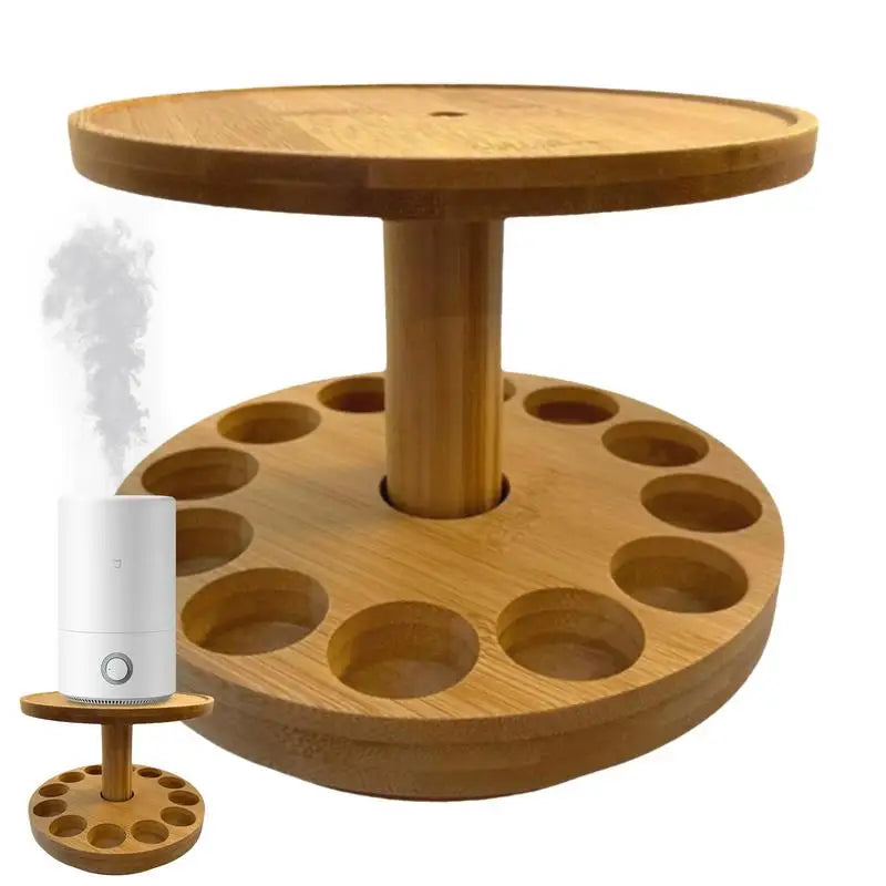 2 Tier Essential Oil Display Stand storage Shelf Wooden Exquisite Rack With 12 Grooves Compartments  2 Tier Fragrance Oil Shelf