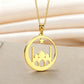 Mosque Crescent Star Necklace Stainless Steel Islamic Jewelry Muslim Eid Ramadan Pendant Gifts Her Minimalist Religious Neckwear