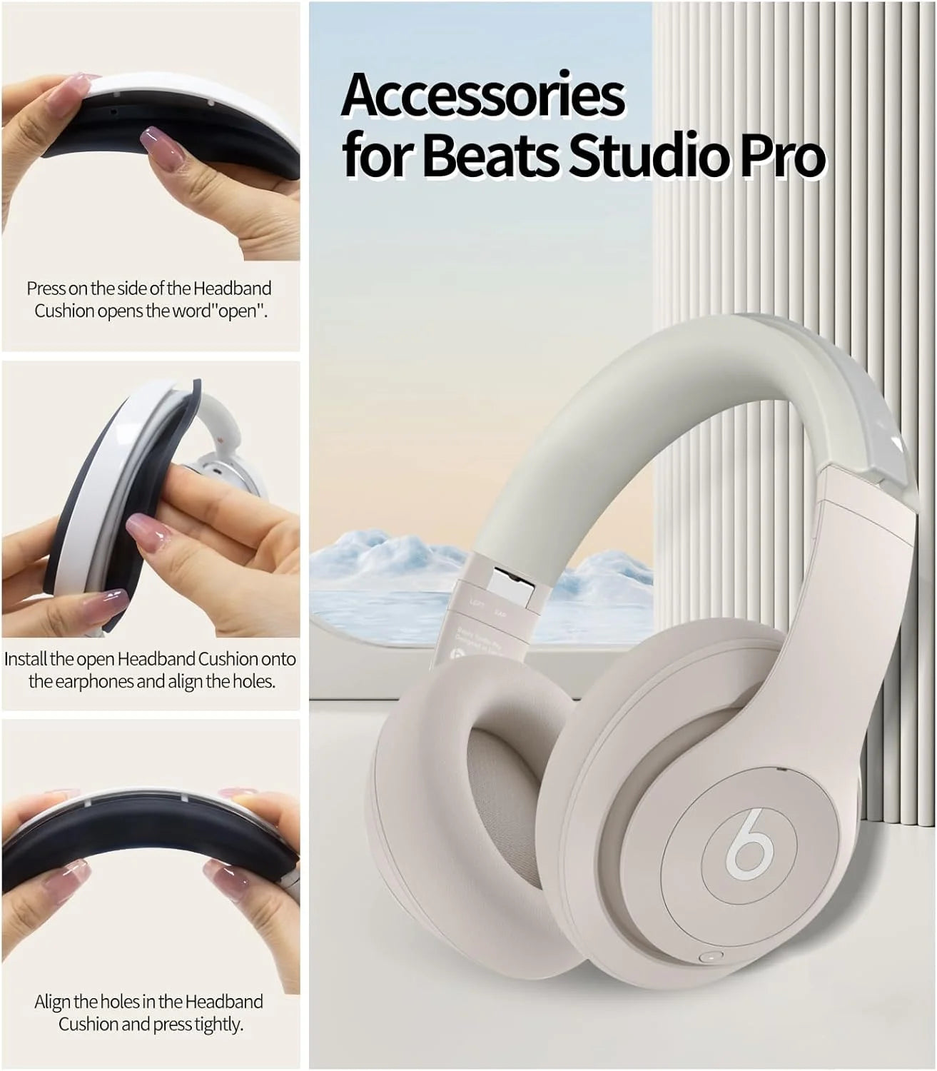 Silicone Headband Cushion for Beats Studio Pro Anti-Scratch Washable Headband Cover ONLY Compatible with Beats Studio Pro