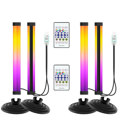2 4 Light RGB Kit Smart LED Floor Lamp App Remote Control RGBIC Music Sync Timer for Gaming PC Computer Room Corner Lighting