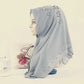 Muslim Square Scarf Women Fashion Rhinestone Hijab Arab Headwrap Turban Headband Pearl Chiffon Islamic Headscarf  Free Pin