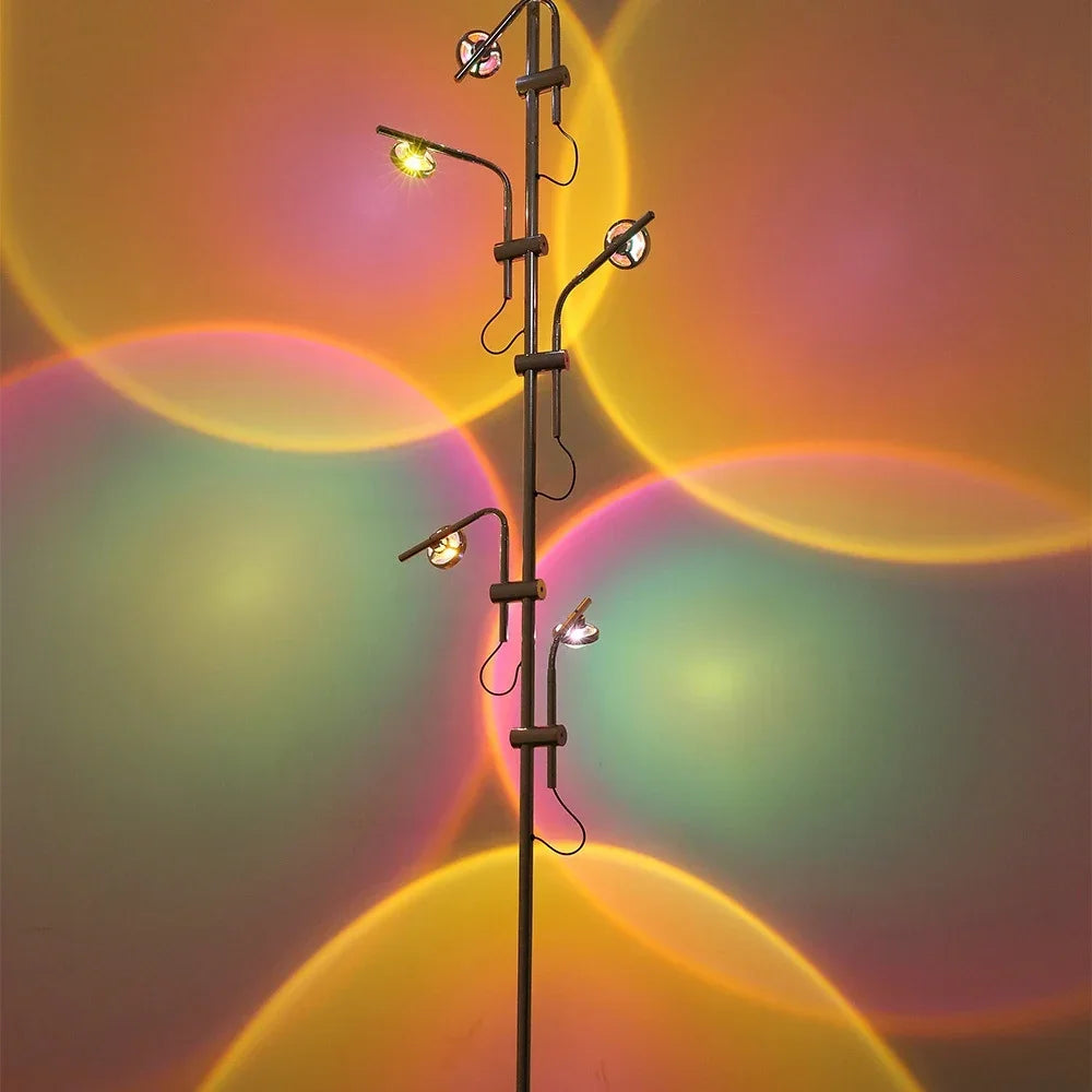 Modern Led Floor Lamp Sunset Projection Led Light Standing Sunset Floor Lamp for Living Room Bedroom Decor Rgb Corner Lamp