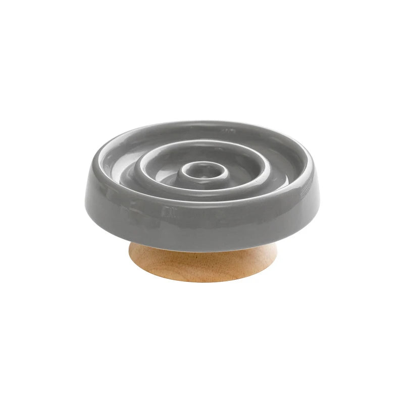Pet Ceramic Slow Feeder Bowl Anti-Gulping Cat Food Dish Bowls Puppy Dogs Slow Feeding Supplies