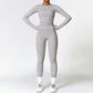 2/3PCS Yoga Set Women Workout Set Seamless Sportswear Gym Clothing Fitness Long Sleeve Crop Top High Waist Leggings Sports Suits