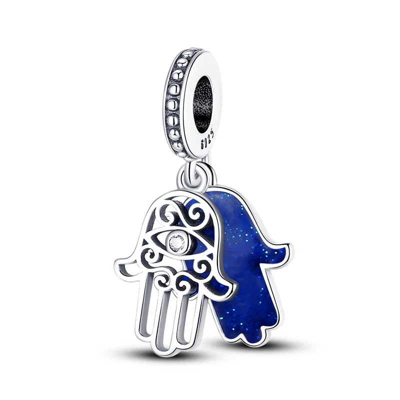 Hot Sales 925 Sterling Silver Charms Beads Devil's Eye Fatima's Hand Cross Beads Fit Original Bracelet Women DIY Jewelry Gifts