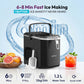 LOEFME 12kg/24h Electric Ice Maker Machine Bullet Ice 6 Mins 9pcs Ice Cubes Self-Cleaning Ice Maker for Home Cafes Camping Party