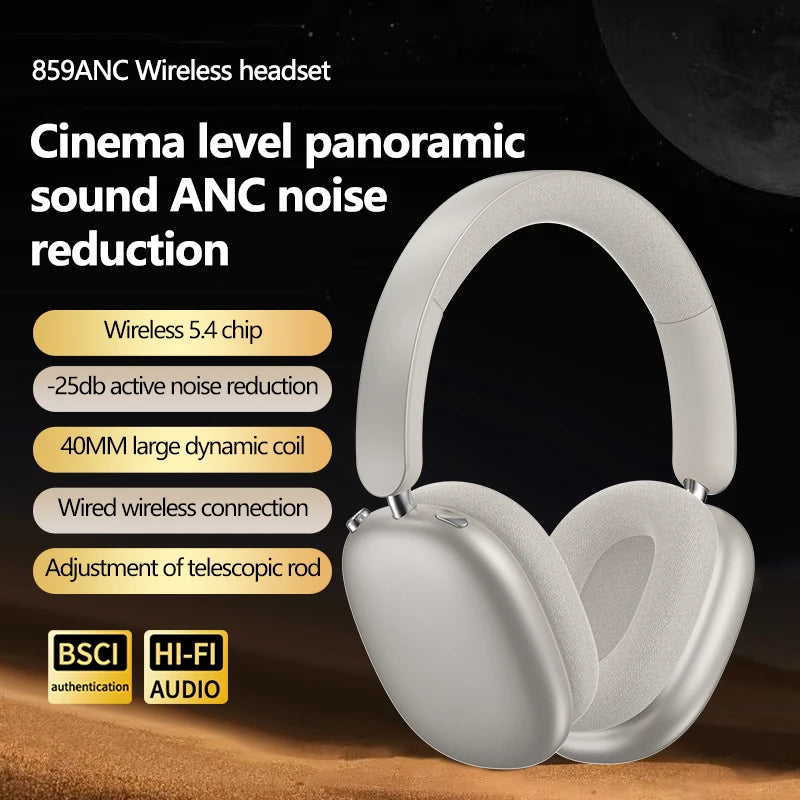 Head mounted wireless Bluetooth earphones with ultra long battery life, rotatable active noise cancelling features