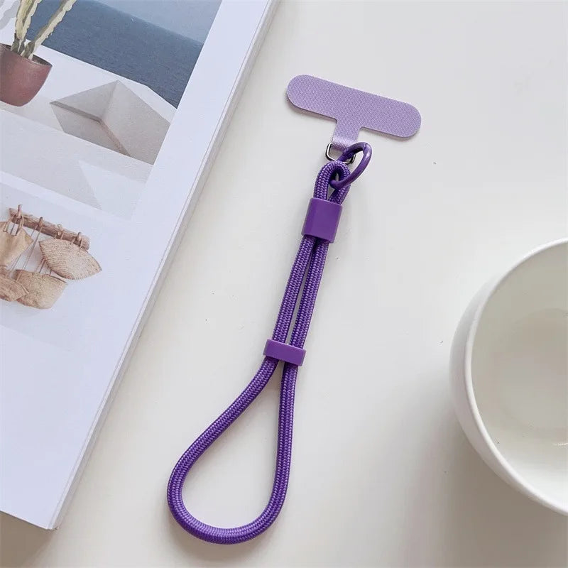 Universal Adjustable Mobile Phone Wrist Strap Lanyard Short with Self-locking Anti-drop Design Durable Polyester INS Phone Strap