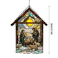 2D Handmade Sun Catcher Stained Acrylic Nativity Scene Suncatcher Window Hanging Ornament for Home Decor Christian for Family