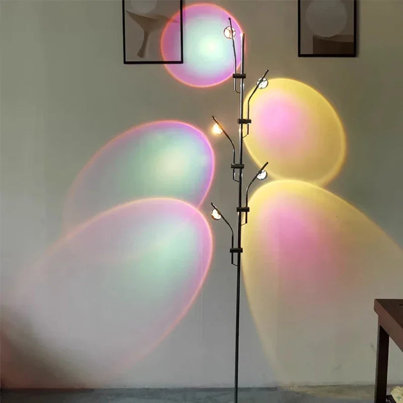Modern Led Floor Lamp Sunset Projection Led Light Standing Sunset Floor Lamp for Living Room Bedroom Decor Rgb Corner Lamp