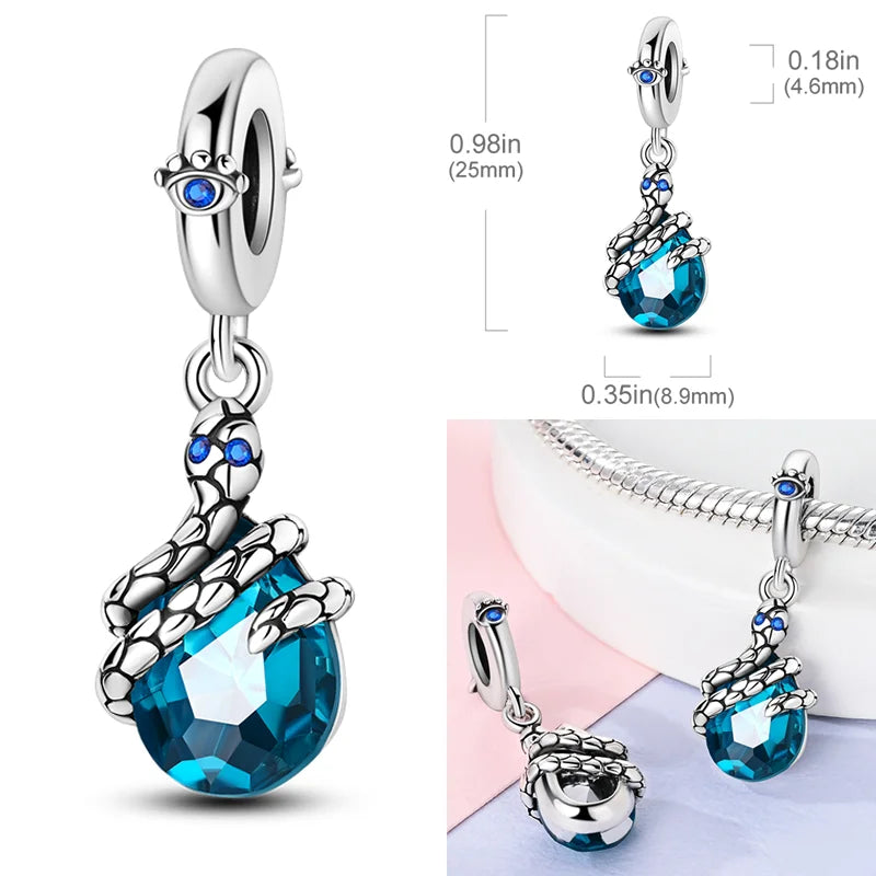 2026 Hot Sale Charms Bead 925 Sterling Sliver Pink Butterfly Luminous Firefly Dangle Fit Bangle Bracelet Necklace DIY Jewelry