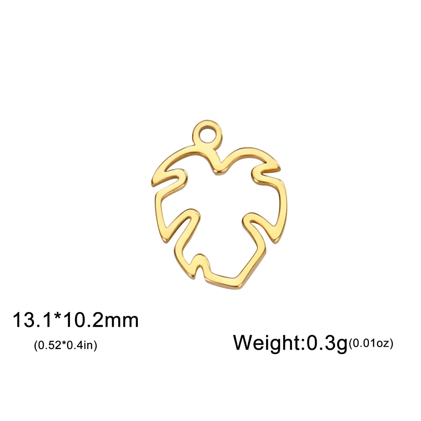 EUEAVAN 5pcs Stainless Steel Charms for Jewelry Making Leaves Lotus Flower Star Pendant Mini Charm Necklace Bracelet DIY Gifts