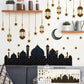 Eid Mubarak Wall Stickers Moon Star Lantern Ramadan Kareem Wall Decals Muslim Islamic Window Sticker Decorations for Home 2026