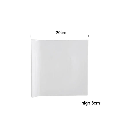Square Ceramic Plate White Steak Plate Dessert Sushi Plate Serving Plates Flat Plates Molecular Cuisine Restaurant Tableware
