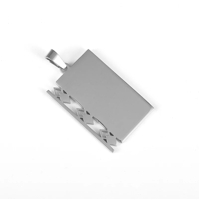 Arabic Ayatul Kursi Stainless Steel Quran Necklace Rectangle Pendant Islamic Jewelry Amulet Muslim Friends Gift