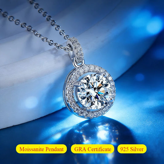 Promotion of Multiple 1.0 Carat Moissanite Windmill Pendants, Luxury Wedding 925 Sterling Silver Jewelry, Bride Diamond Necklace