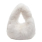 Solid Color Faux Fur Bag for Women Winter Soft Plush Handbags Ladies Small Elegant Tote Bags Fashion Trend Female Furry Purse