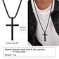 Vnox Cross Necklace for Men Women, Silver Color Plain Alloy Metal Cross Pendant Collar with Stainless Steel Box Chain