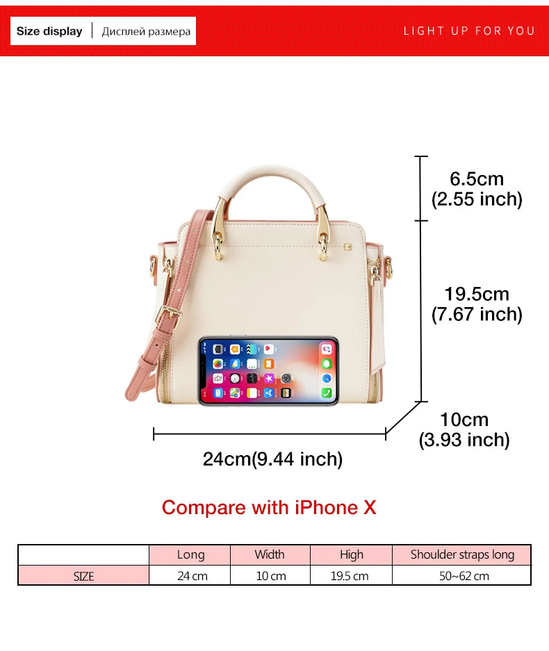 FOXER Split Leather Women Shoulder Bag Elegant Handbag 2025 Autumn Winter Female Large Tote Bag Luxury Design Crossbody Purse