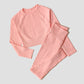 Women's Sportswear Yoga Set Workout Clothes Athletic Wear Sports Gym Legging Seamless Fitness Bra Crop Top Long Sleeve Yoga Suit