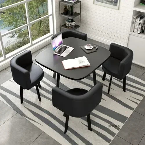 Nordic Round Dining Tables Set for Dining Room Furniture Kitchen Dining Table Set with 4 Chairs Home  Light Luxury Center Tables