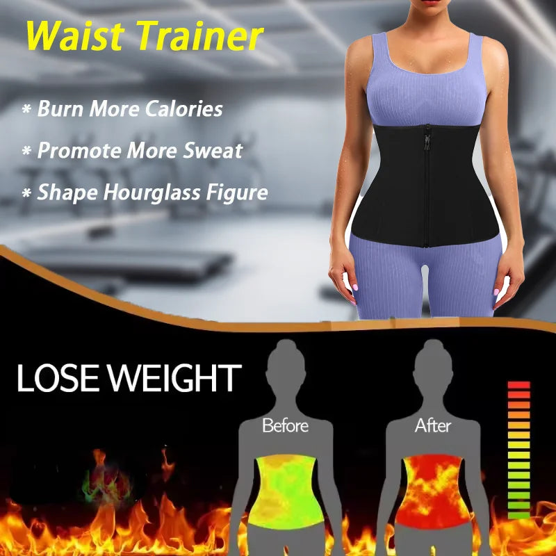 Miss Moly Sauna Waist Trimmer for Women Slimming Tummy Control Sweat Band Body Shaper Fat Burning Corset Losing Weight Belt