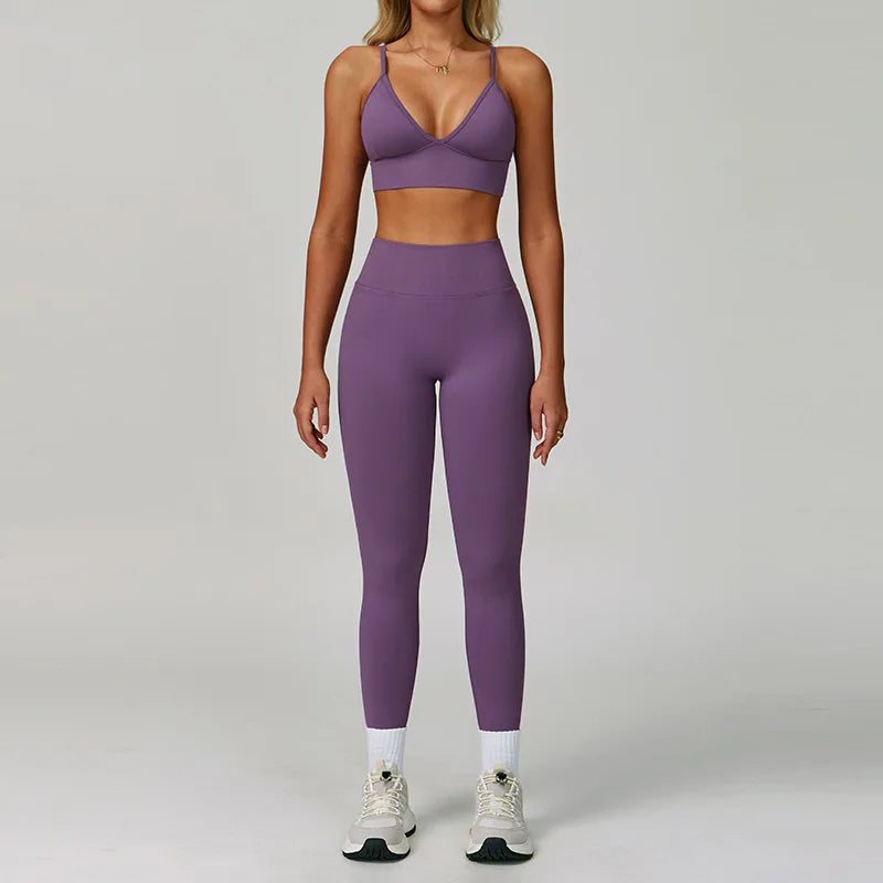 Yoga Set 2/3PCS Gym Clothes Women Tracksuit Workout Outfits Fitness Set Sportswear High Waist Leggings Sports Bra Athletic Wear