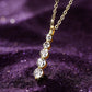 IOGOU 14k Gold Filled 0.92cttw D Color Round Moissanite Pendant Necklace for Women 5-Stone Bar Collar GRA Certified Jewelry Gift